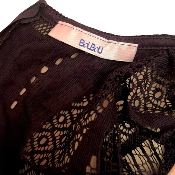 BOU BOU Boutique - Black Lace Nude Illusion Long SleevesBodycon Dress- Small - Picture 7 of 7